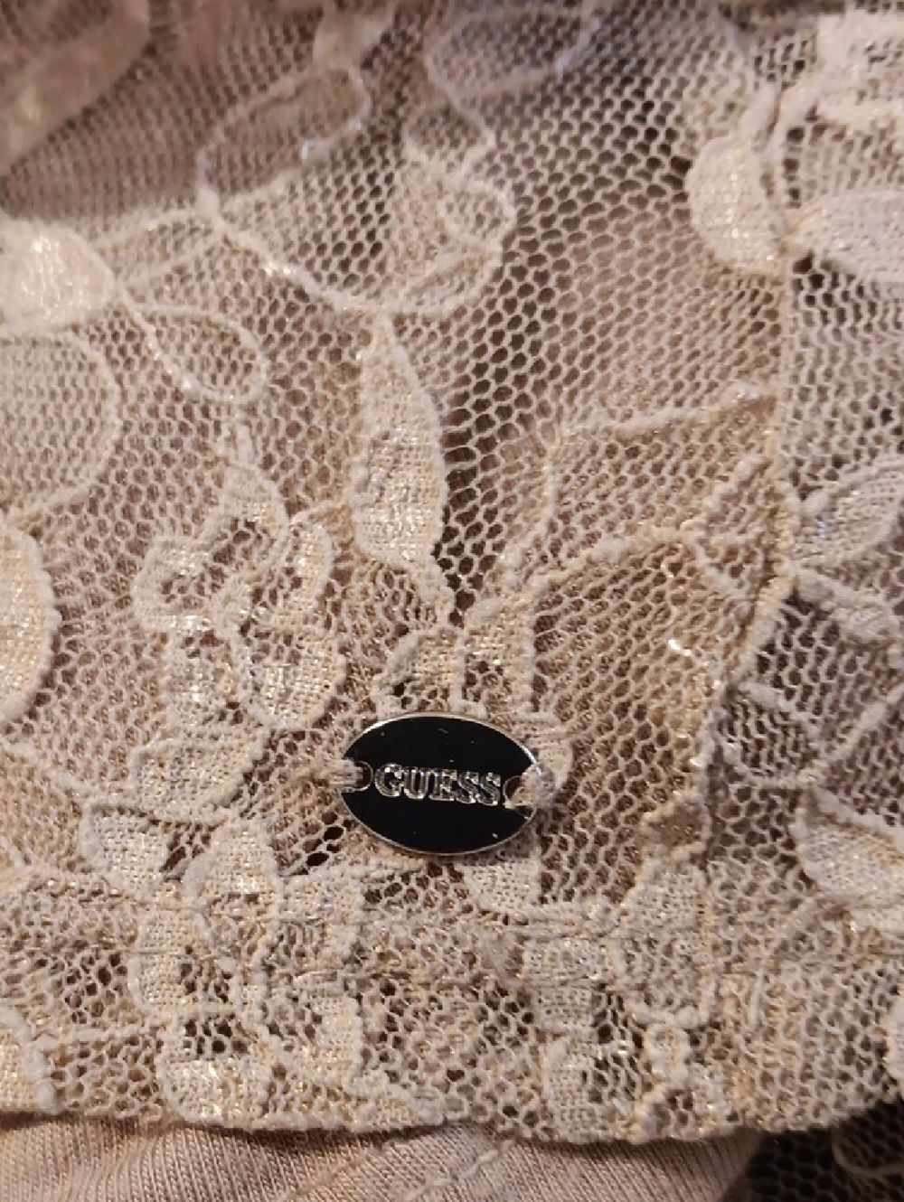 GUESS Sheer Lace Top With Sweetheart Lining - Picture 8 of 8